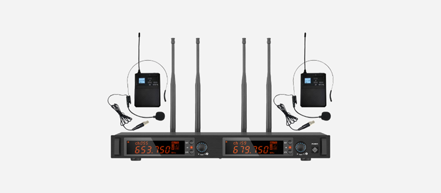True Diversity UHF Wireless Microphone System (2 head-set mic) - 翻译中...