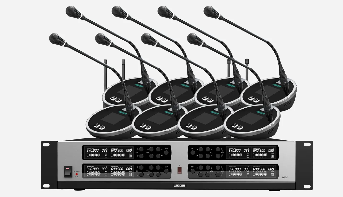 True Diversity UHF Wireless Microphone System (8 rechargable desktop mic) - 翻译中...
